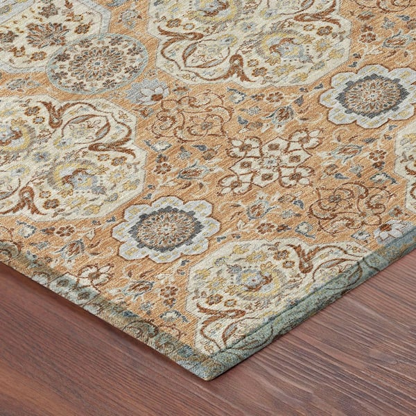 Chantille Machine Washable Indoor/Outdoor Abstract ACN2483 Copper 5 ft. x 7 ft. 6 in. Area Rug