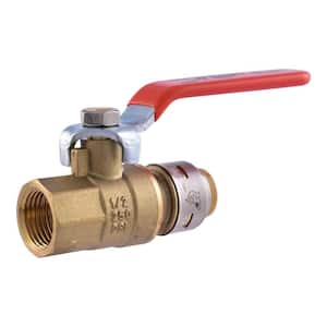 Max 1/2 in. Brass Push-to-Connect x FIP Ball Valve