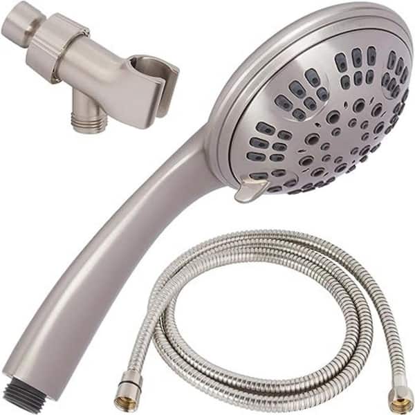 Unbranded 6 Function Handheld Shower Head Kit 6-Spray Wall Mount Handheld Shower Head 1.8 GPM in ‎Brushed Nickel