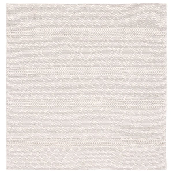 Vermont 12 ft. x 12 ft. Square Ivory Tribal Geometric Area Rug