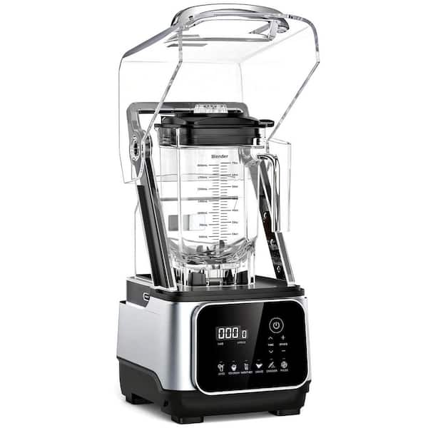 Commercial Countertop Blenders with Shield 68 oz. Jar Blender Combo 9-Speed and 5-Functions Blender, Black