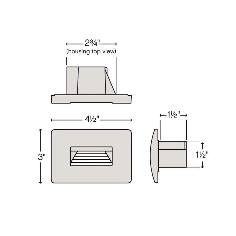Satin Black LED Horizontal Step Light with Integrated Element