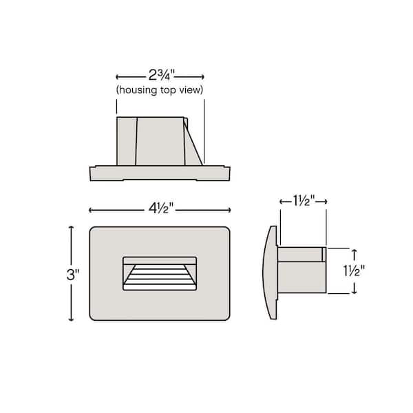 120-Volt 4-Watt Horizontal Satin White LED Luna Step Light 120-Volt 4-Watt Horizontal Satin White LED Luna Step Light