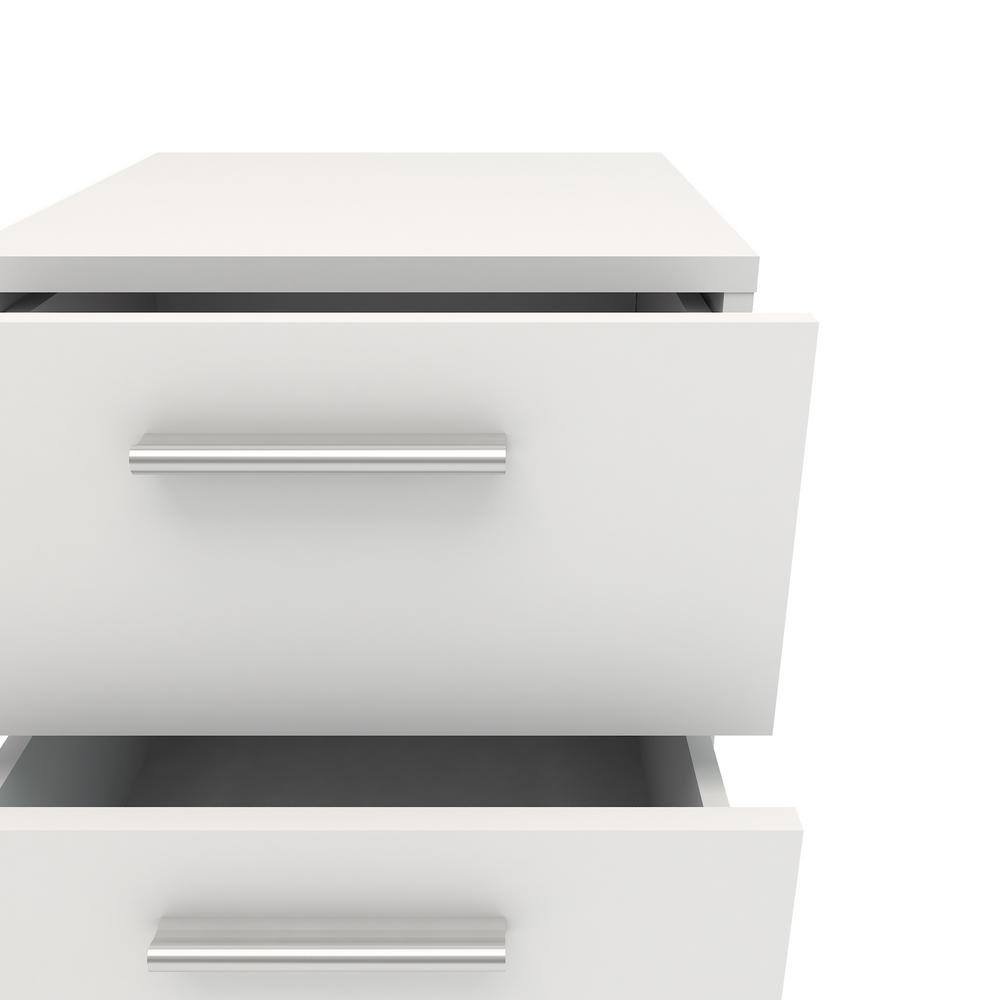 Loft Chic White 2-Drawer Contemporary Nightstand