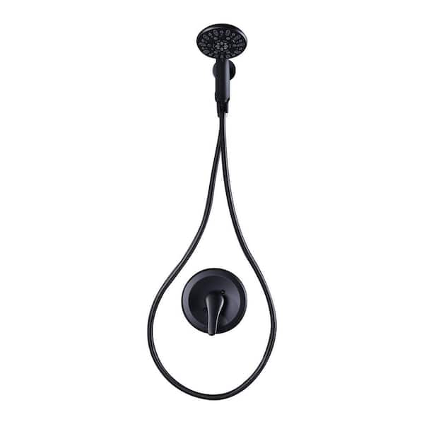 Single Handle 7-Spray Shower Faucet 1.8 GPM with Detachable Handheld Shower Head in. Matte Black