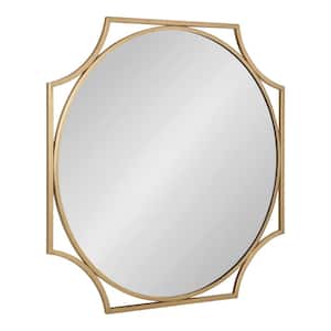 Rateau 28.00 in. H x 28.00 in. W Round Metal Framed Gold Mirror