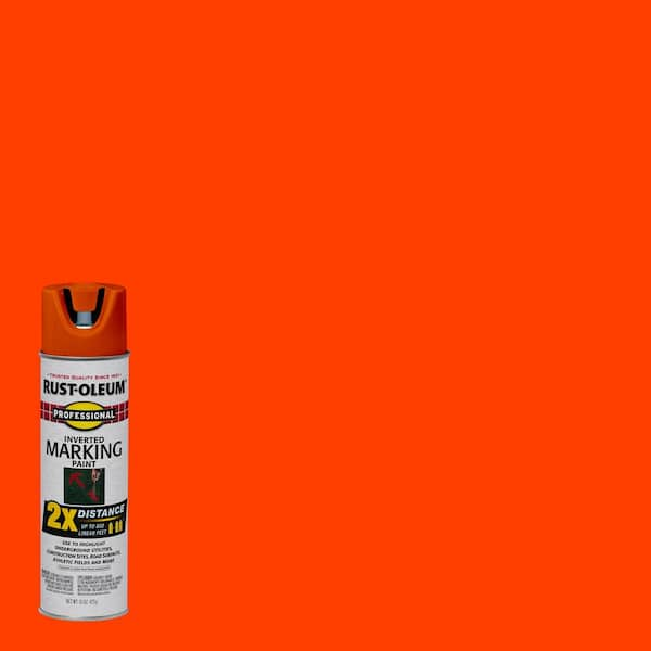 Rust-Oleum Professional 15 oz. Fluorescent Red-Orange 2X Distance Inverted Marking Spray Paint (6-Pack)