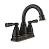 MOEN Banbury 4 in. Centerset Double Handle Bathroom Faucet in ...