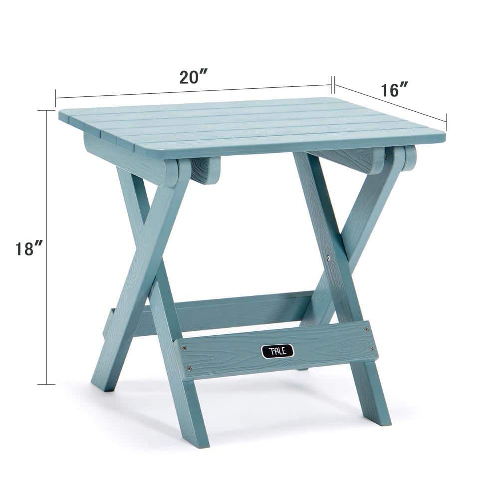 Side table dimensions and features diagram.