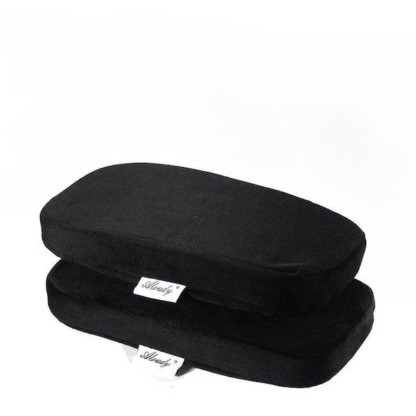 Angel Sar Ergonomic Memory Foam Office Chair Armrest Pads for Elbows and Forearms Pressure Relief, Black (2-Pack)
