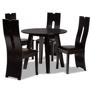 Torin 5-Piece Dark Brown and Espresso Brown Dining Set