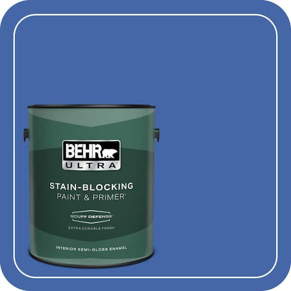 BEHR ULTRA 1 gal. #P530-6 Indigo Batik Extra Durable Semi-Gloss Enamel Interior Paint & Primer