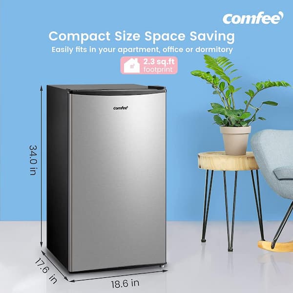 COMFEE 1.6 Cubic Feet Solo Series Retro Refrigerator Sleek Appearance HIPS  Interior, Energy Saving, Adjustable Legs, Temperature Thermostat Dial,  Removable Shelf, Perfect for Home/Dorm/Garage [black] 