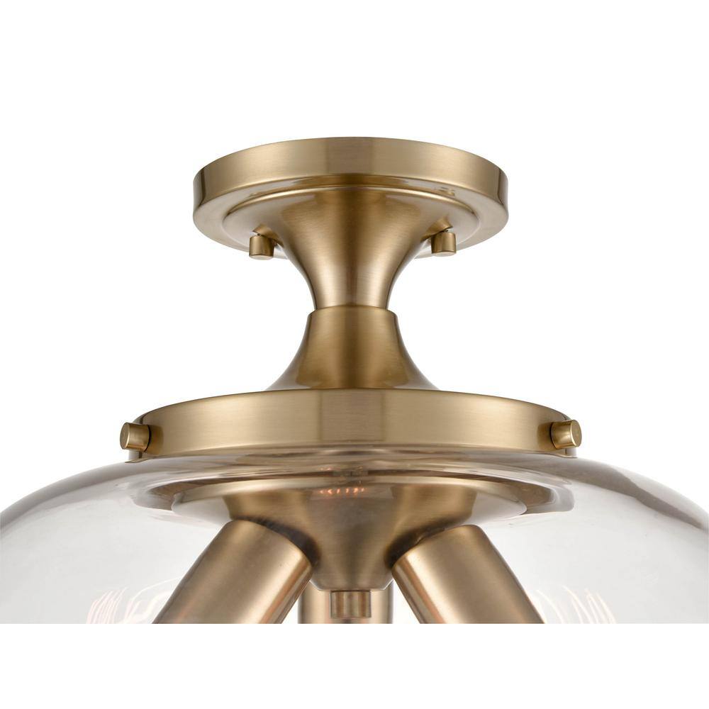 Ashford Modern Gold 13" Glass Semi-Flush Ceiling Bowl