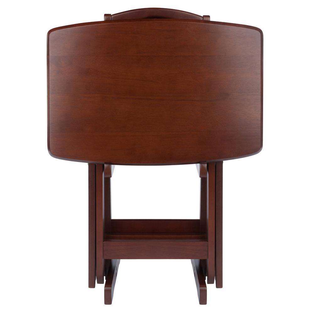 Winsome Oversized Walnut Snack Table Set, 5-Piece