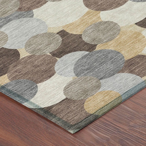 Chantille Machine Washable Indoor/Outdoor Abstract ACN2450 Chocolate 3 ft. x 4 ft. Area Rug