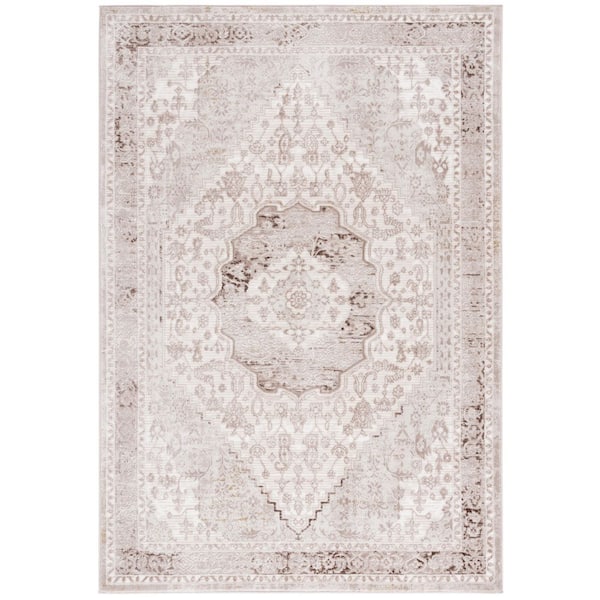 Prestige 5 ft. x 8 ft. Ivory/Beige Medallion Area Rug