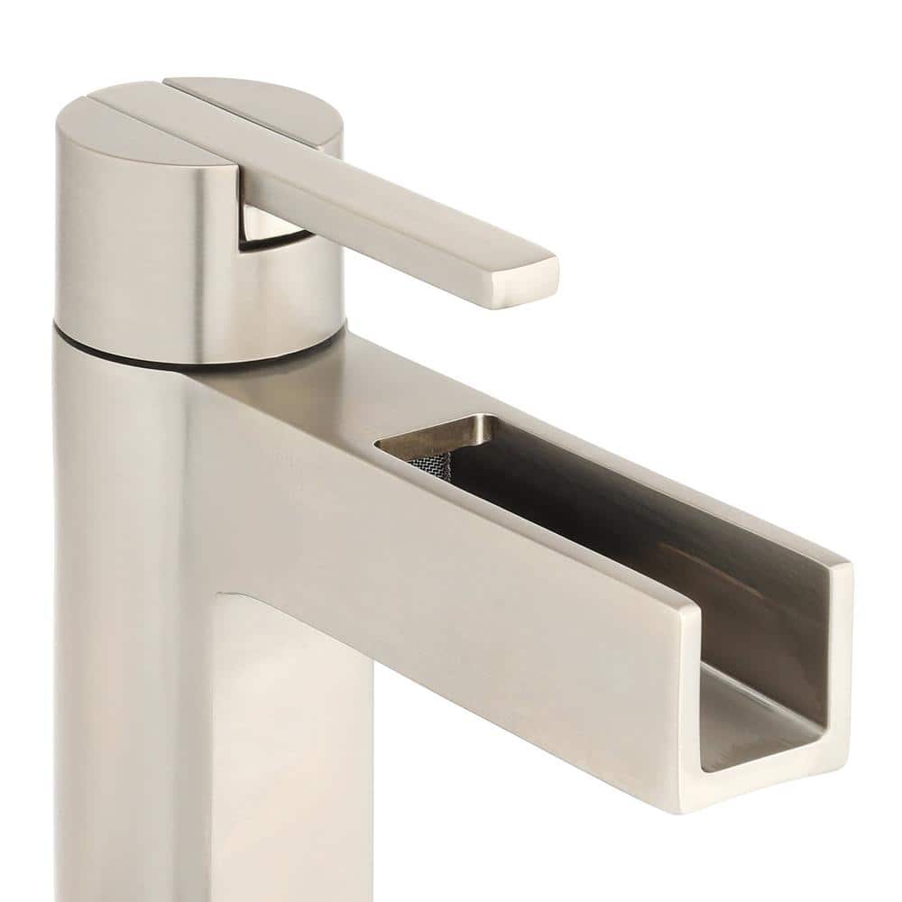 Vega Modern 7.66" Brushed Nickel Lever Handle Bathroom Faucet