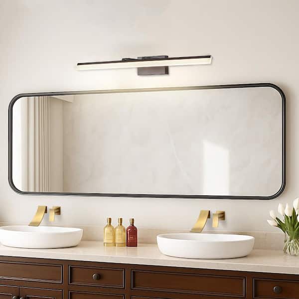 39.4 in. 1-Light Black LED Vanity Light Bar Dimmable Wall Sconce Modern Bathroom Light Fixture with 3500K Warm Light