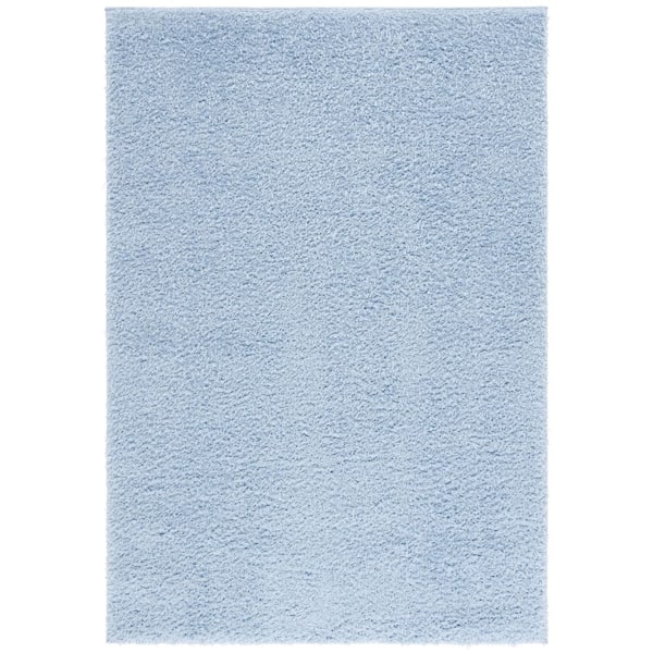 Lindsay Shag 5 ft. x 8 ft. Aqua Modern Solid Area Rug