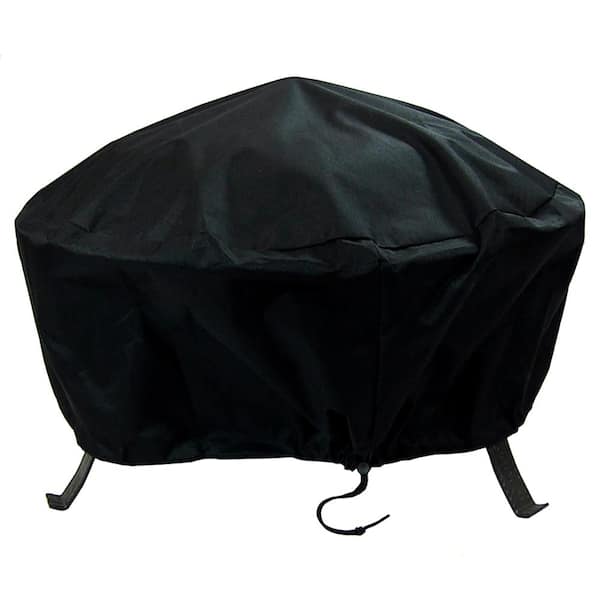 Sunnydaze Decor 30 in. Black Durable Weather-Resistant Round Fire Pit Cover