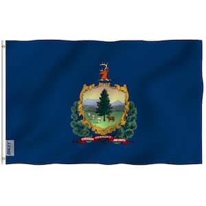 Fly Breeze 3 ft. x 5 ft. Polyester Vermont State Flag 2-Sided Flags Banners with Brass Grommets and Canvas Header
