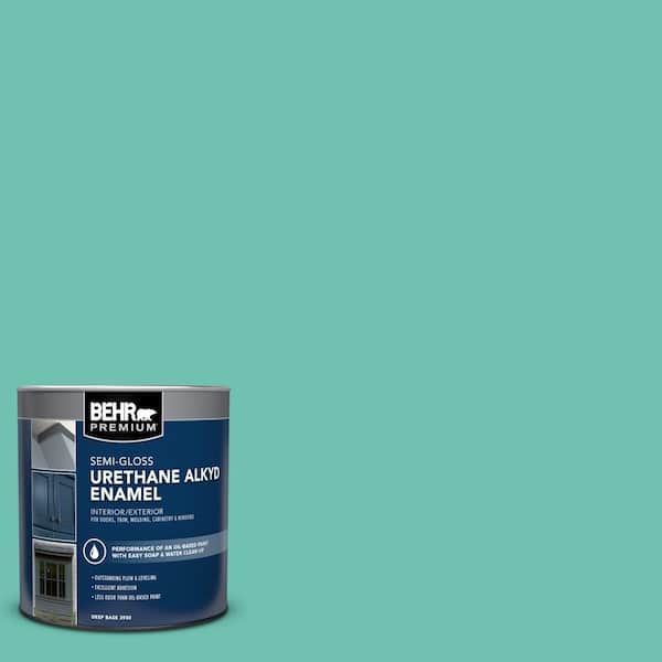 1 qt. #P440-4 March Aquamarine Semi-Gloss Enamel Urethane Alkyd Interior/Exterior Paint