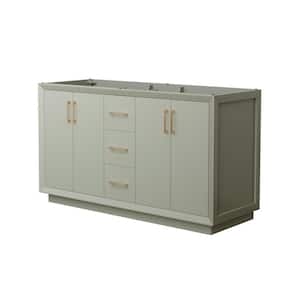 Strada 59.25 in. W x 21.75 in. D x 34.25 in. H Double Bath Vanity Cabinet without Top in Light Green