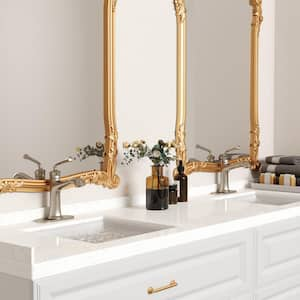 Centerset Single Handle Deck Mounted Bathroom Faucet with Deckpalte and Pop-up Drain in Brushed Nickel