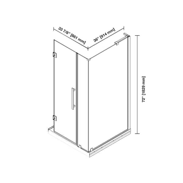 OVE Decors Panama 36 in. L x 36 in. W x 72.01 in. H Corner Shower