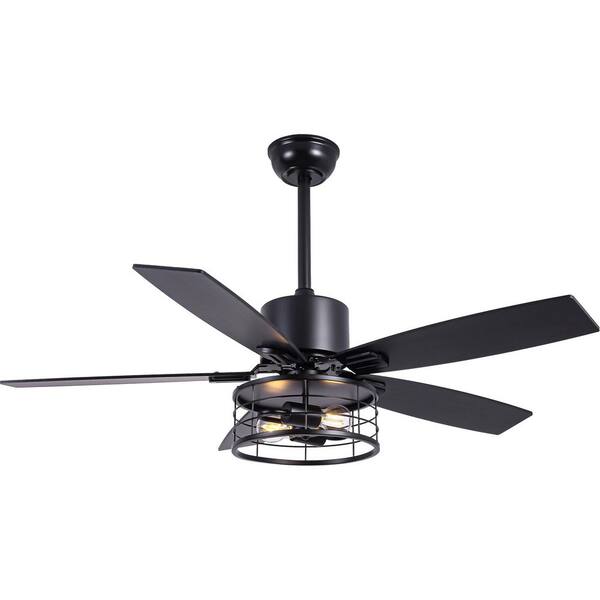 Bella Depot Koyah 46 in. Indoor Black Caged Ceiling Fan with Light