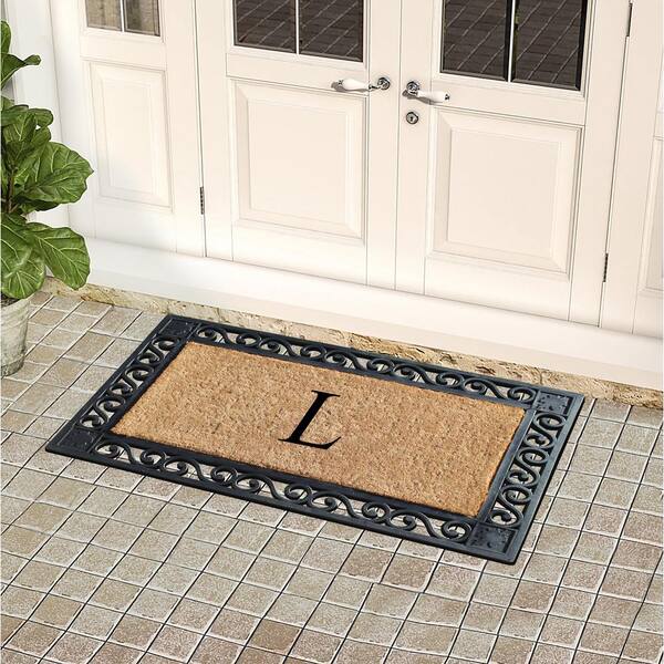 1pc Kitchen Letter Design Door Mat Yellow Carpet, Modern