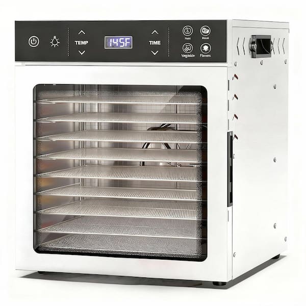 10 Trays Stainless Steel Food Dehydrator-Premium Electric Dehydrator with 4 Preset,Adjustable Timer&Temperature Control