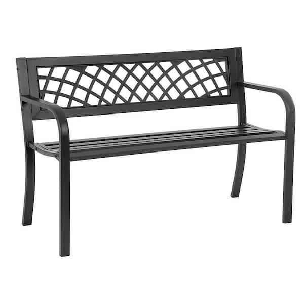 Unbranded 45.5 in. W Metal Frame Outdoor Patio Bench