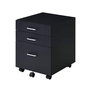 Tennos Black & Chrome Finish File Cabinet with Drawers