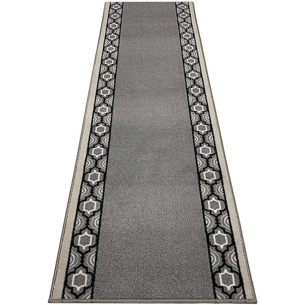 Custom Size Black Solid Plain Rubber Backed Non-Slip Hallway Stair Runner  Rug Carpet 22 inch Wide Choose Your Length 22in X 6ft