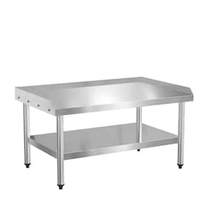 Silver Stainless Steel Kitchen Prep Table with Shelf