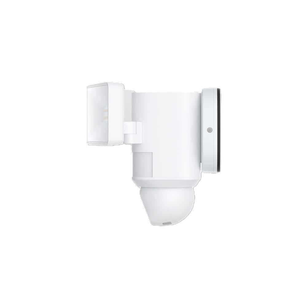 White Outdoor Wi-Fi Floodlight Security Camera with Pan and Tilt
