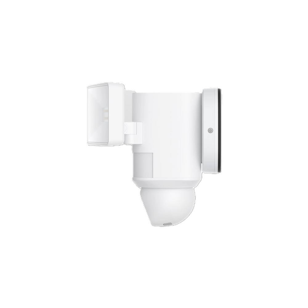 White Outdoor Wi-Fi Floodlight Security Camera with Pan and Tilt