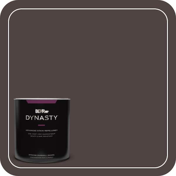 BEHR DYNASTY 1 qt. #QE-24 Manchester Brown Eggshell Enamel Interior Stain-Blocking Paint and Primer