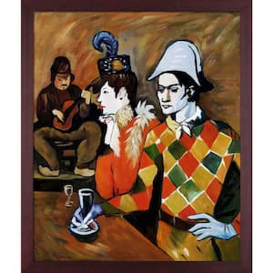 At the Lapin Agile by Pablo Picasso Open Grain Mahogany Framed Oil Painting Art Print 22.5 in. x 26.5 in.