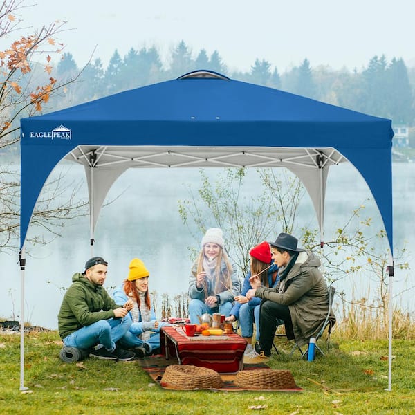 EAGLE PEAK 10 ft. x 10 ft. Blue Outdoor Pop Up Canopy Tent