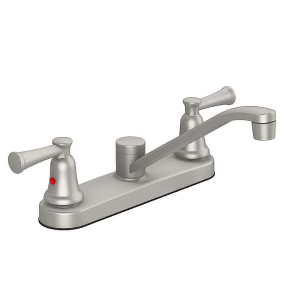 Glacier Bay Lisbon 2-Handle Standard Kitchen Faucet in Brushed Nickel