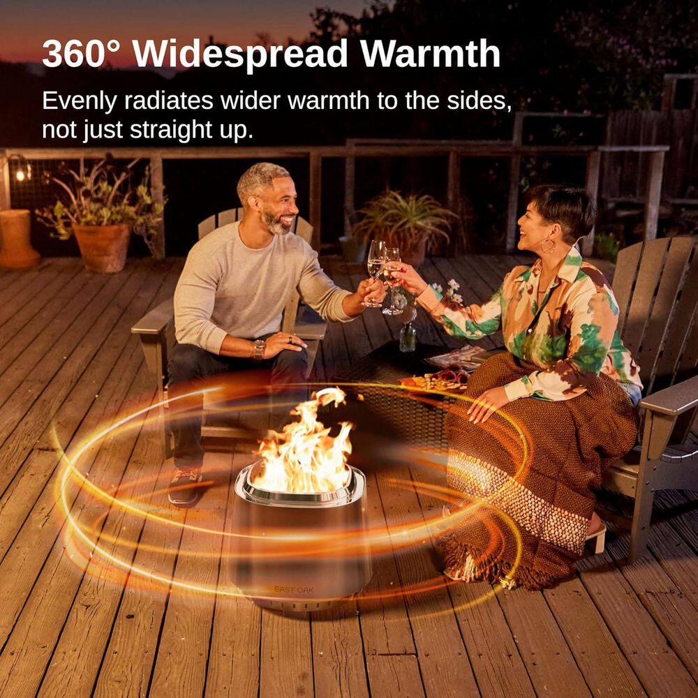 East Oak 17'' Stainless Steel Smokeless Outdoor Fire Pit