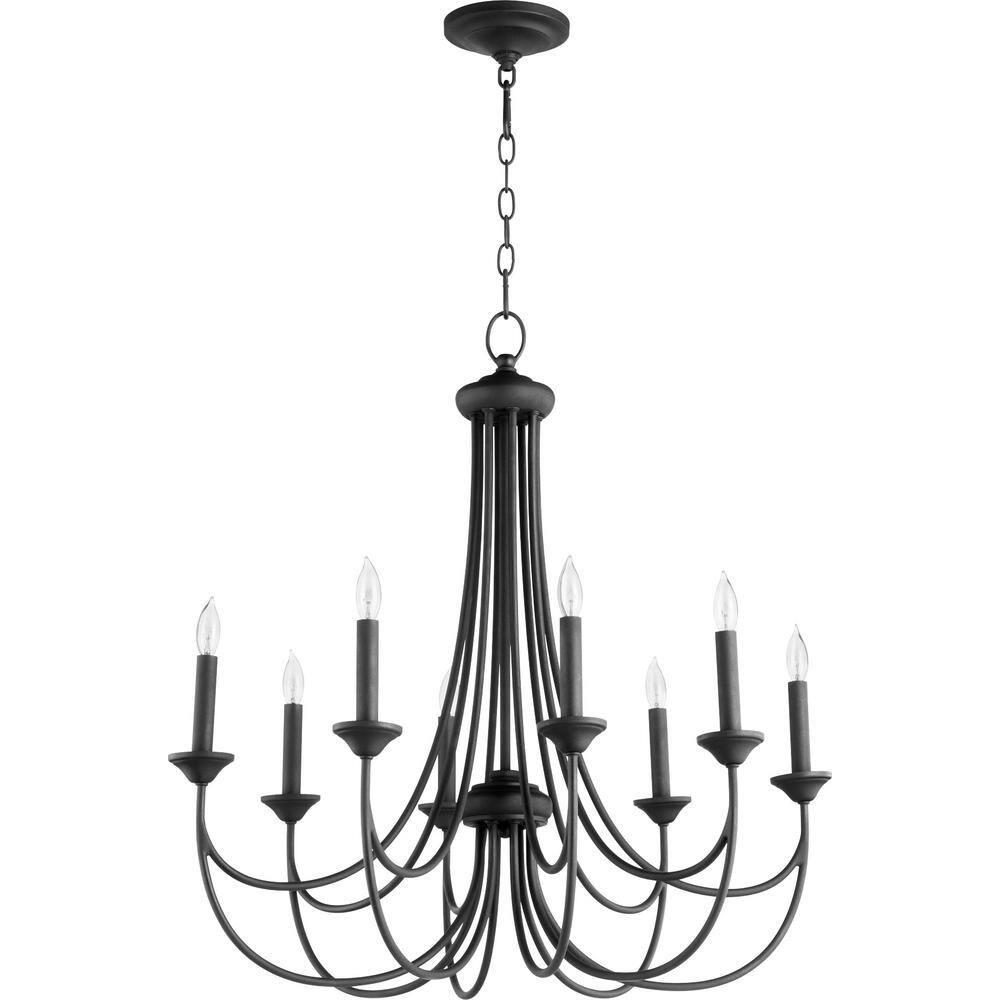 Quorum INTERNATIONAL Brooks 8Light Black Chandelier 6250869 The