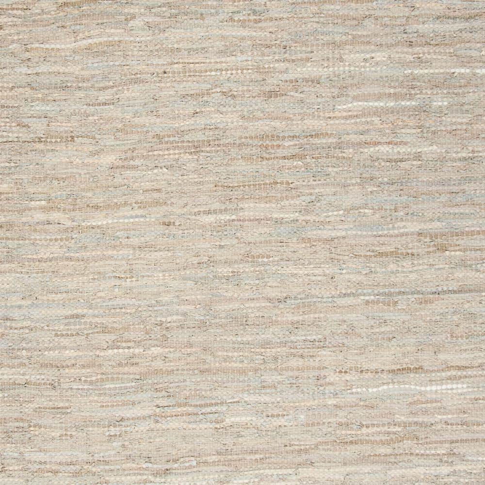 Handmade Vintage Leather Beige Cowhide 8' x 10' Area Rug