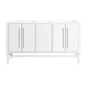 Mason 60 in. Bath Vanity Cabinet Only in White with Silver Trim