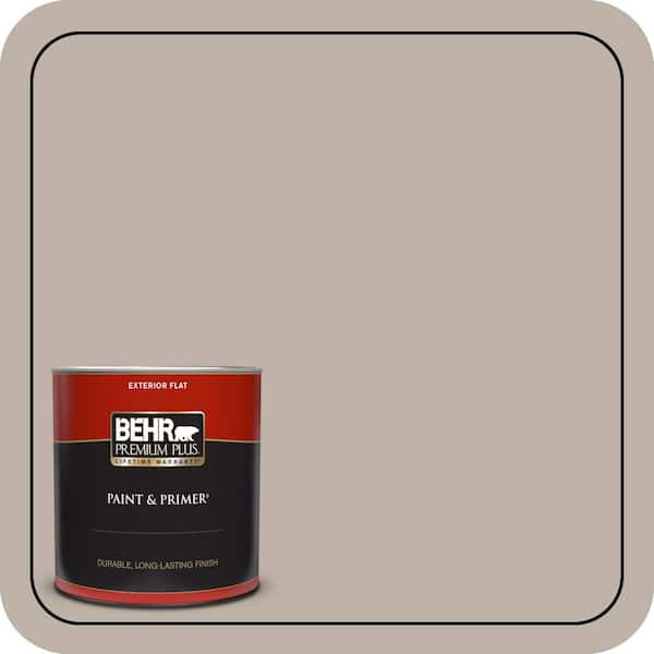 BEHR PREMIUM PLUS 1 qt. #N220-3 Smokestack Flat Exterior Paint & Primer