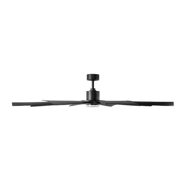 Aura 72 in. Smart Indoor/Outdoor Matte Black Windmill Ceiling Fan Plus Selectable CCT Integrated LED Plus Remote