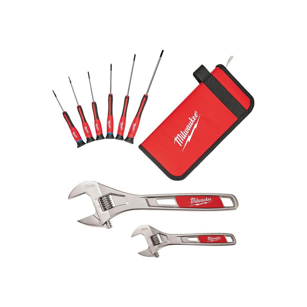 "6PC Precision Screwdriver Set w/ Case and 2 Pc. 6"" & 10"" Adjustable Wrench Set" price history on PriceWatchPro